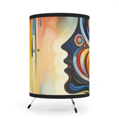 Transformative Harmonic Tachism Tripod Lamp with High-Res Printed Shade, US\CA plug - ATUH.ART