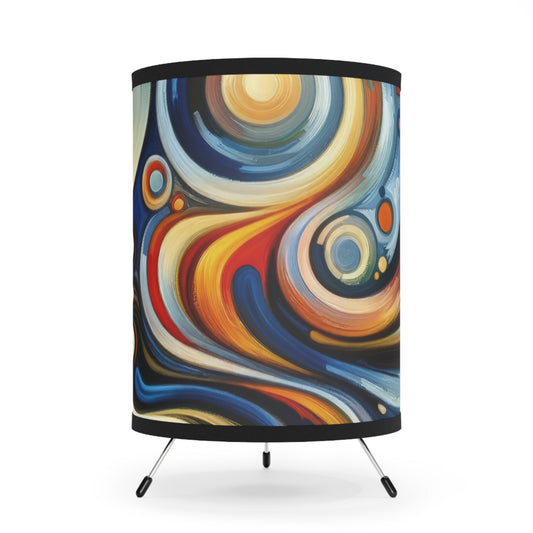 Transformative Harmonic Tachism Tripod Lamp with High-Res Printed Shade, US\CA plug - ATUH.ART