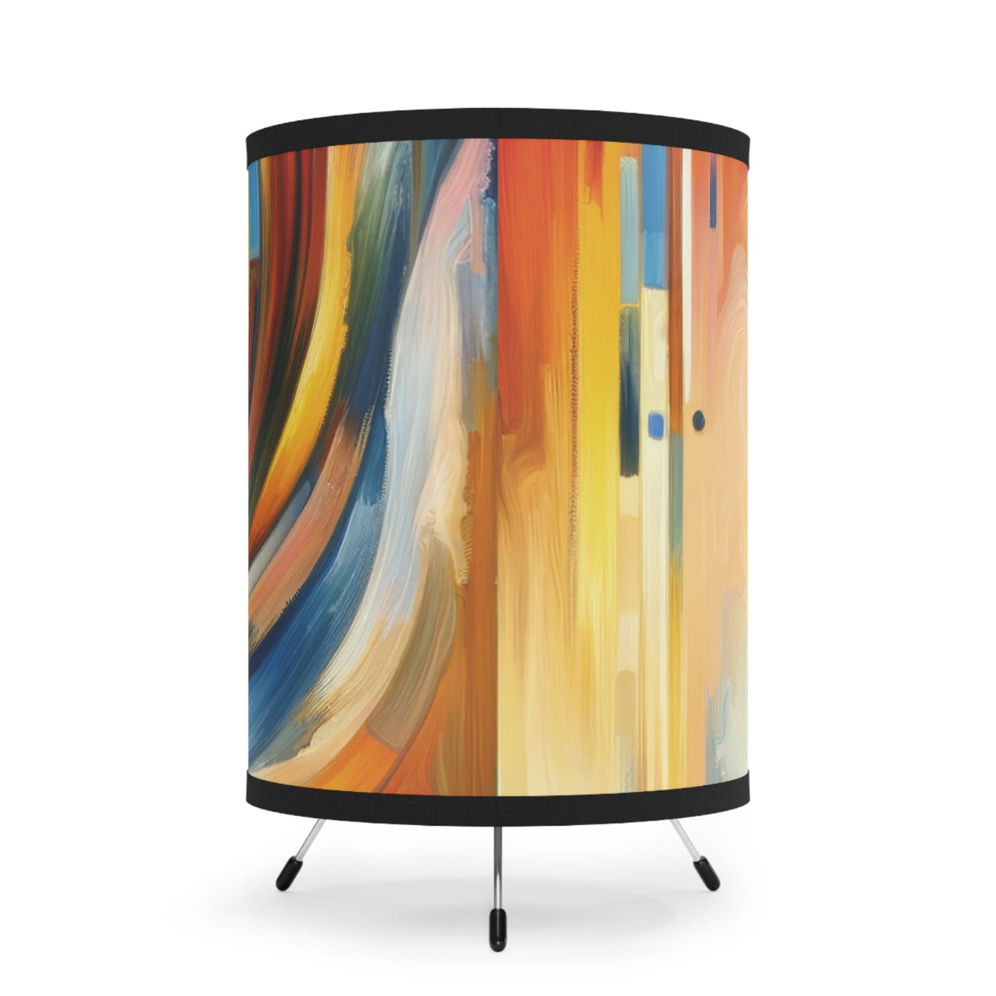 Transformative Harmonic Tachism Tripod Lamp with High-Res Printed Shade, US\CA plug - ATUH.ART