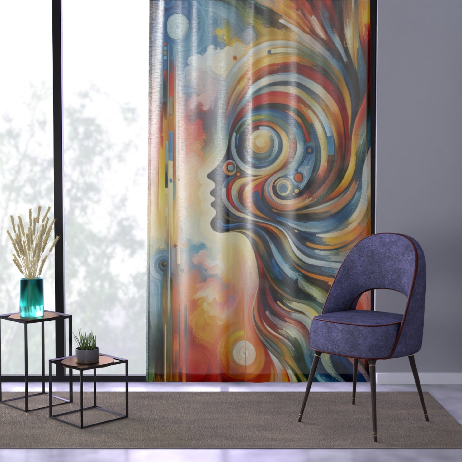 Transformative Harmonic Tachism Window Curtain - ATUH.ART