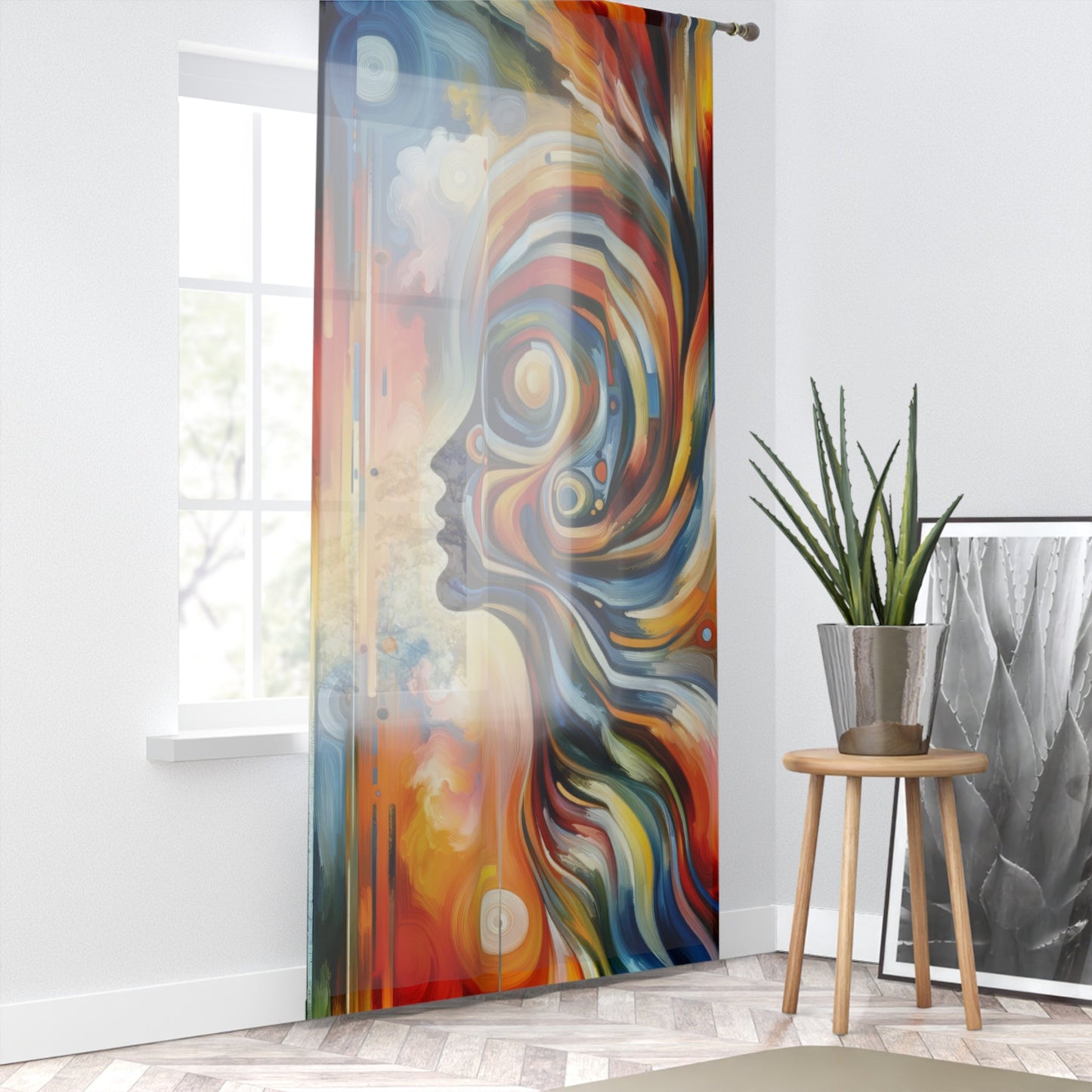 Transformative Harmonic Tachism Window Curtain - ATUH.ART
