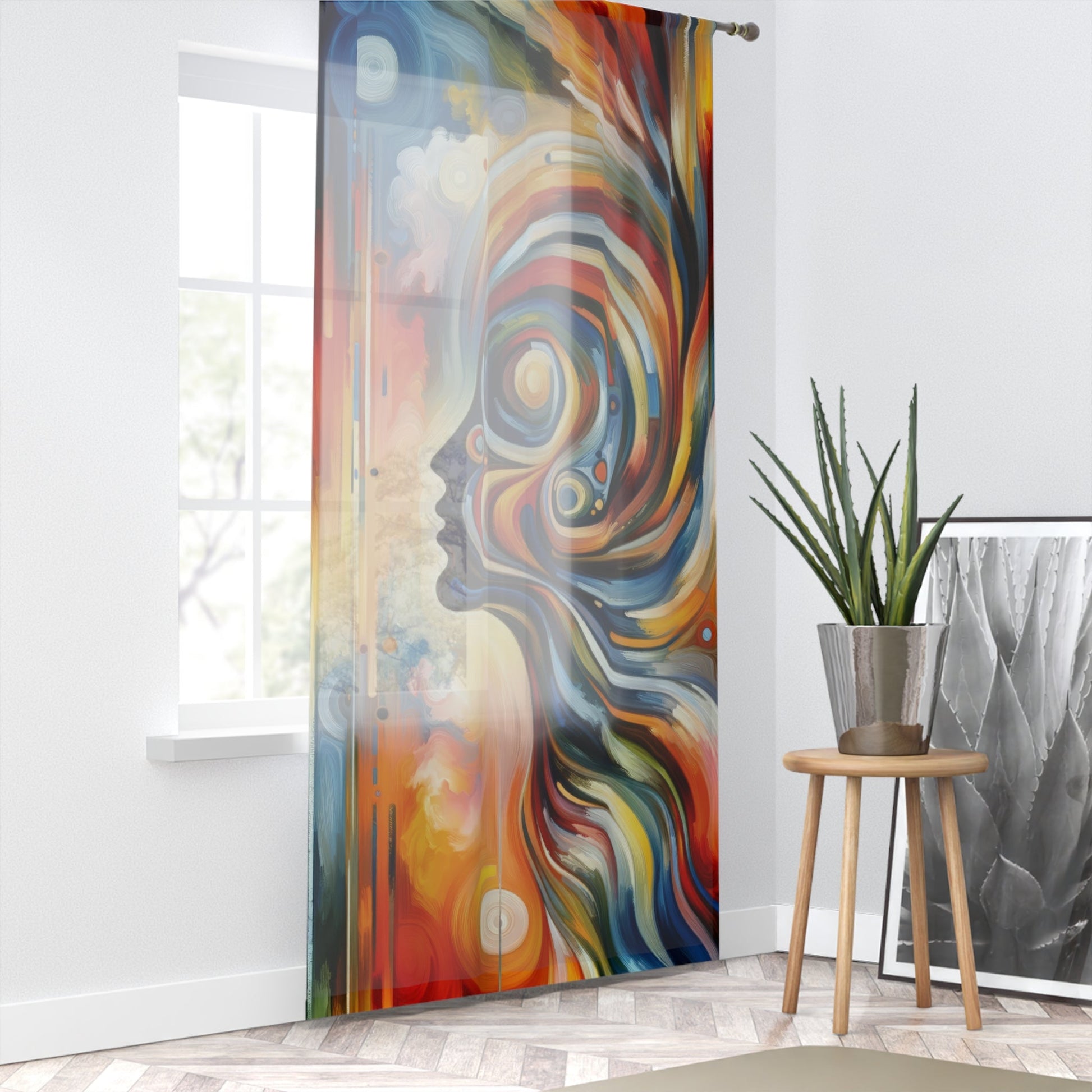 Transformative Harmonic Tachism Window Curtain - ATUH.ART
