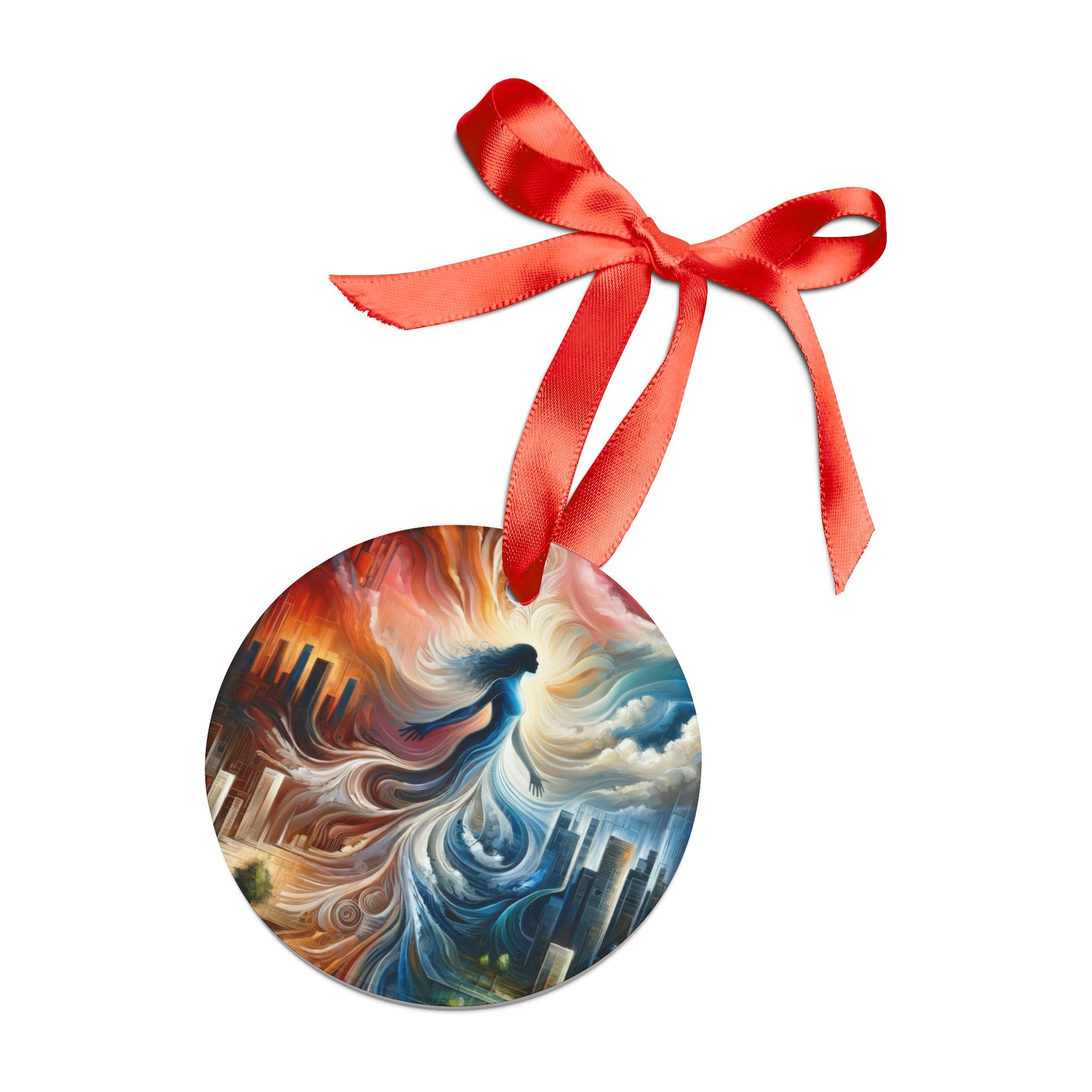 Transformative Tachism Emergence Acrylic Ornament with Ribbon - ATUH.ART