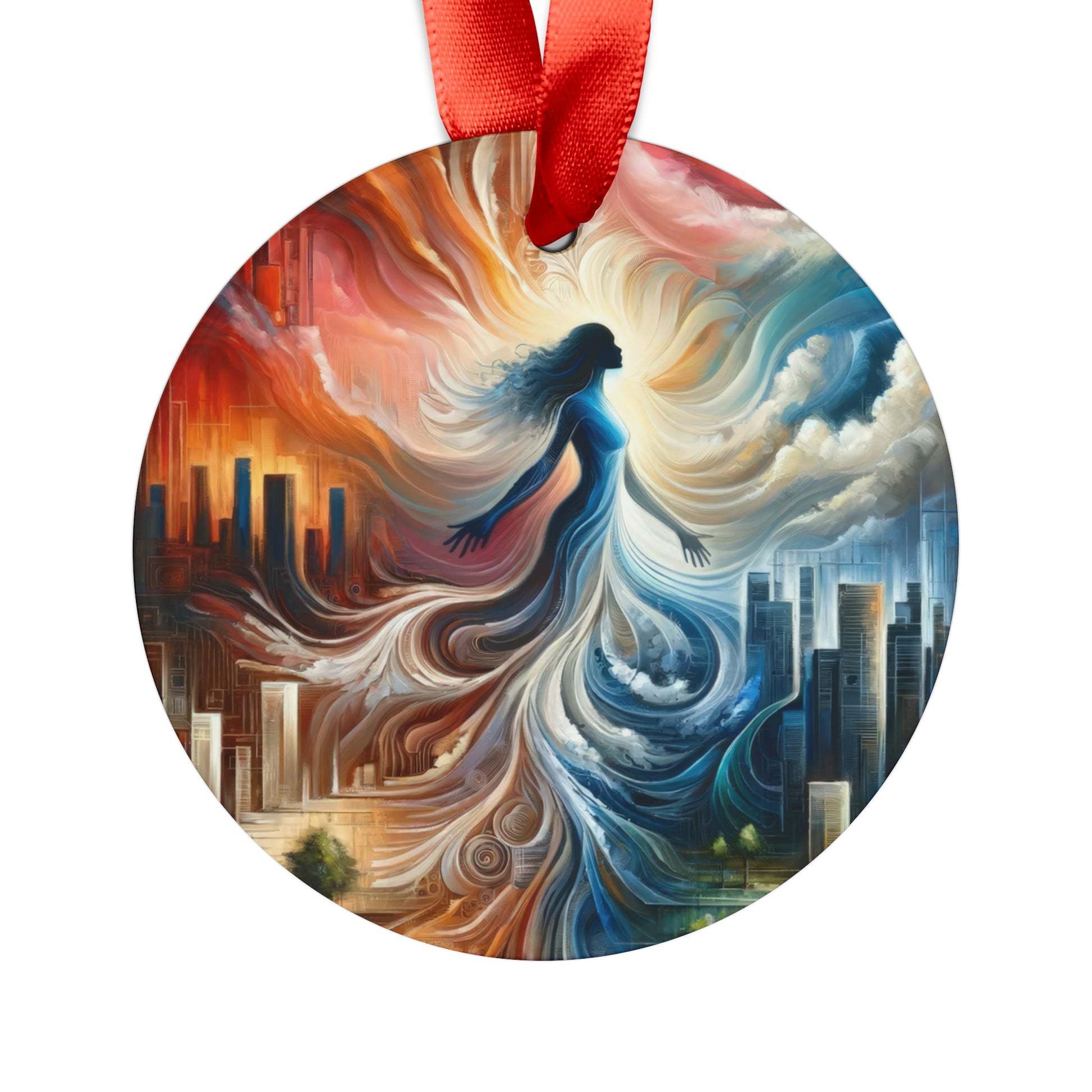Transformative Tachism Emergence Acrylic Ornament with Ribbon - ATUH.ART