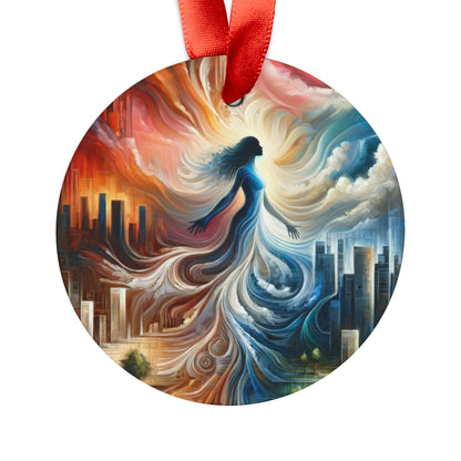 Transformative Tachism Emergence Acrylic Ornament with Ribbon - ATUH.ART