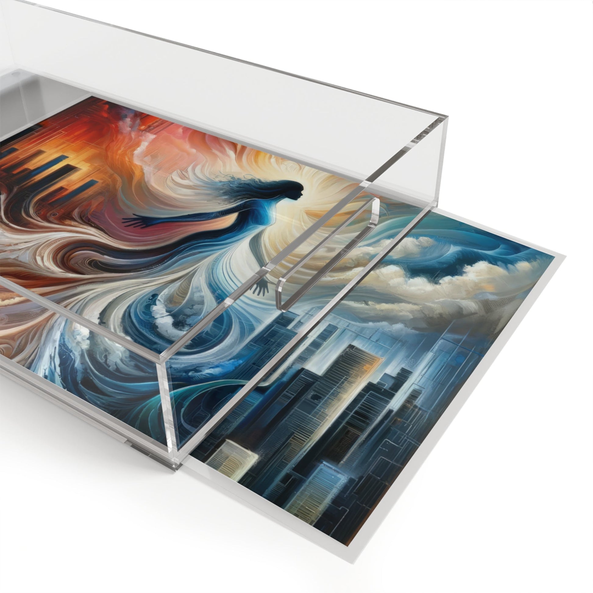 Transformative Tachism Emergence Acrylic Serving Tray - ATUH.ART