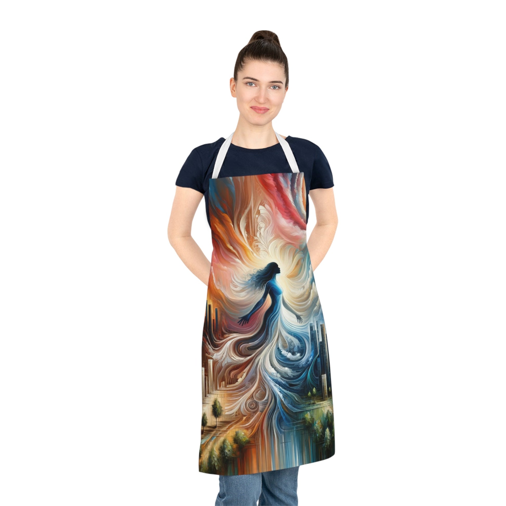 Transformative Tachism Emergence Adult Apron (AOP) - ATUH.ART