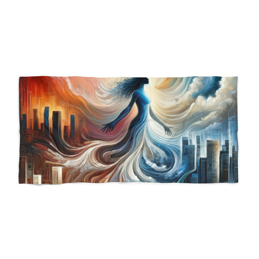 Transformative Tachism Emergence Beach Towel - ATUH.ART
