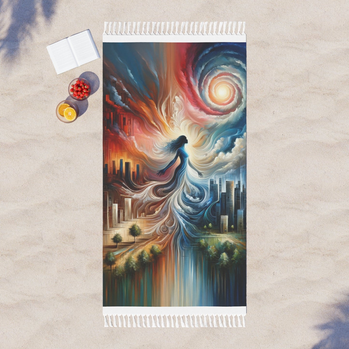 Transformative Tachism Emergence Boho Beach Cloth - ATUH.ART