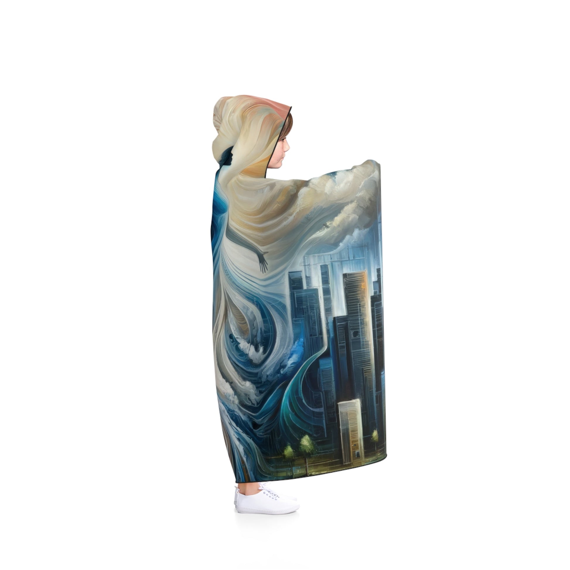 Transformative Tachism Emergence Hooded Blanket - ATUH.ART