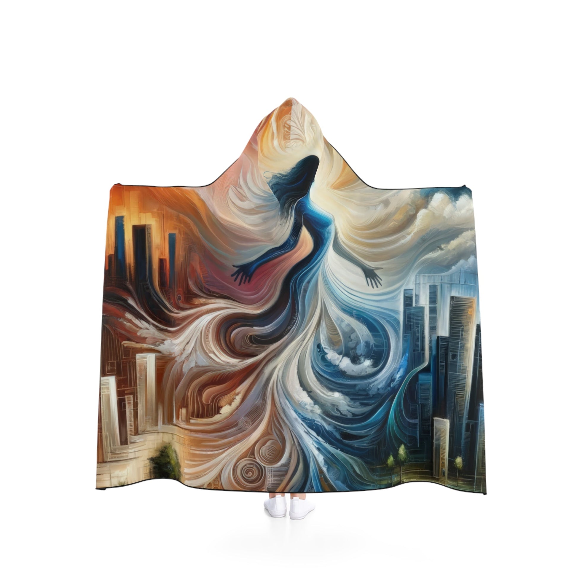 Transformative Tachism Emergence Hooded Blanket - ATUH.ART