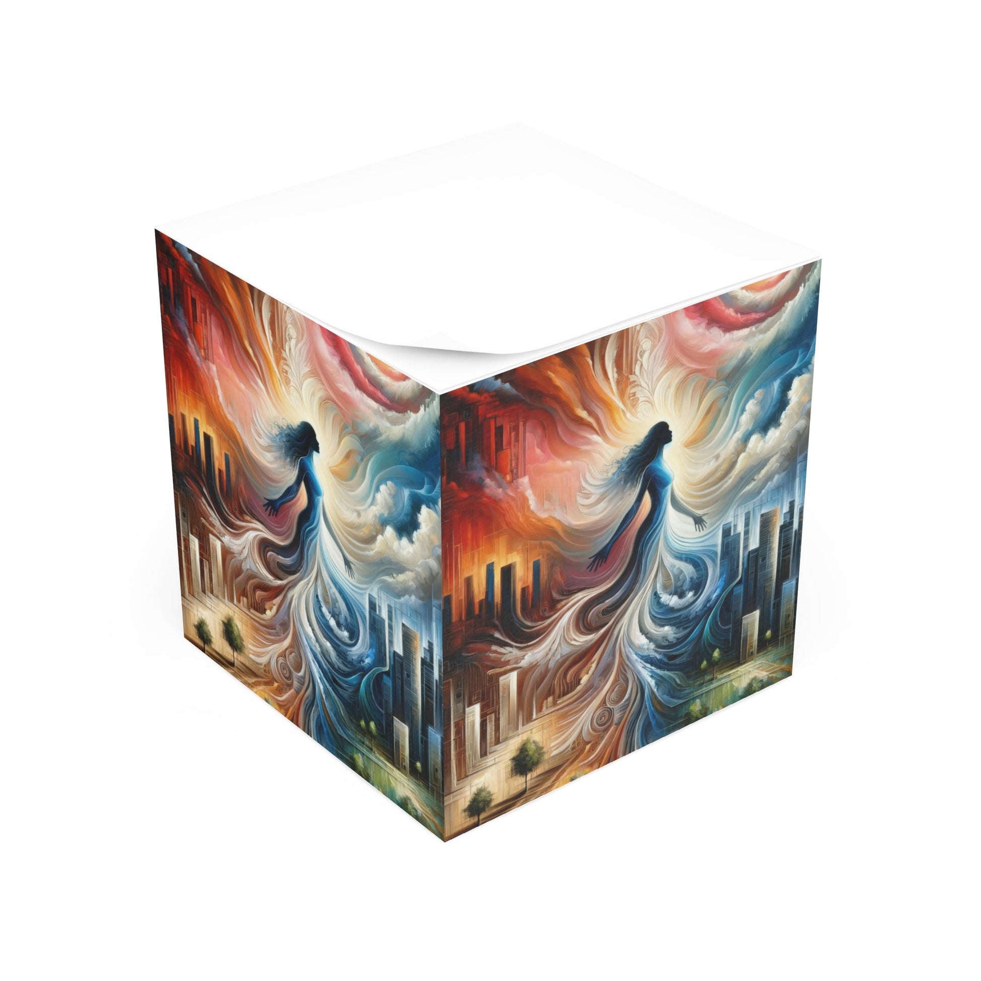 Transformative Tachism Emergence Note Cube - ATUH.ART