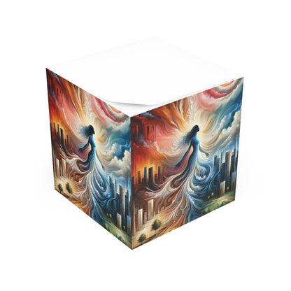 Transformative Tachism Emergence Note Cube - ATUH.ART