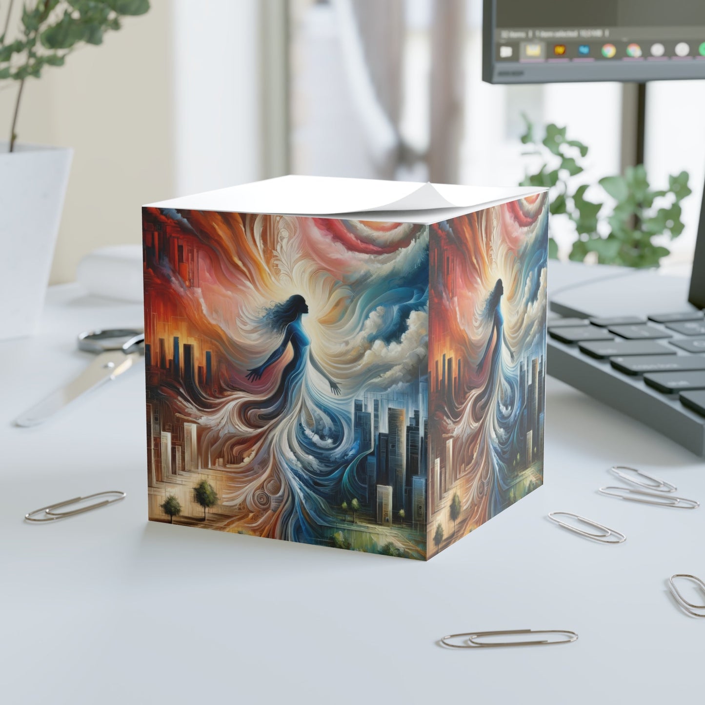 Transformative Tachism Emergence Note Cube - ATUH.ART