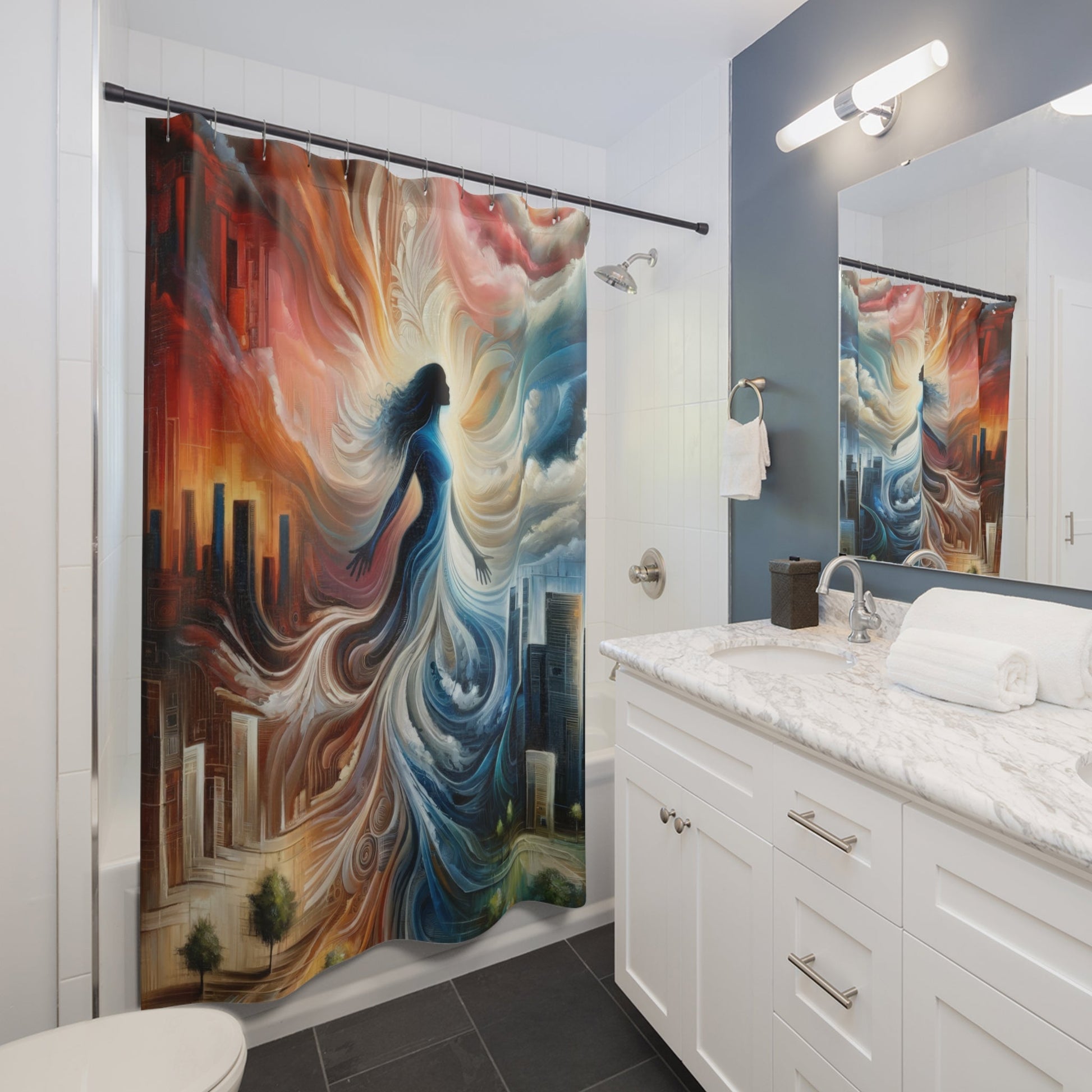 Transformative Tachism Emergence Shower Curtains - ATUH.ART