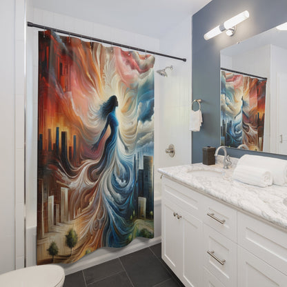 Transformative Tachism Emergence Shower Curtains - ATUH.ART