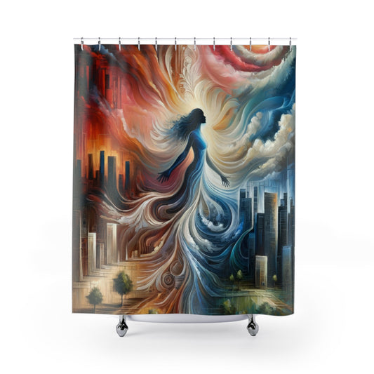 Transformative Tachism Emergence Shower Curtains - ATUH.ART