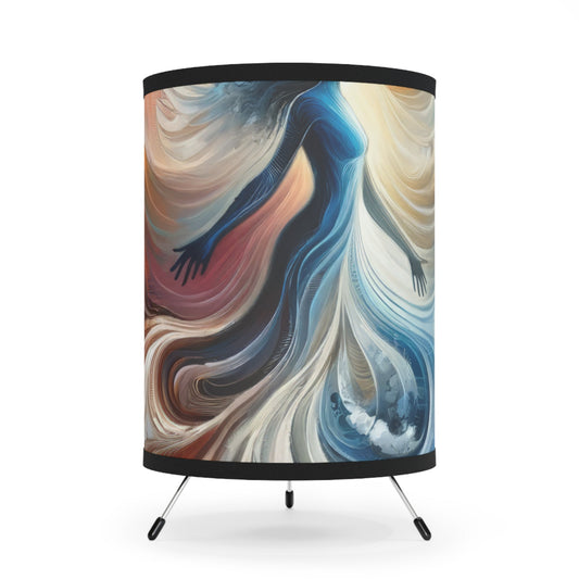 Transformative Tachism Emergence Tripod Lamp with High-Res Printed Shade, US\CA plug - ATUH.ART