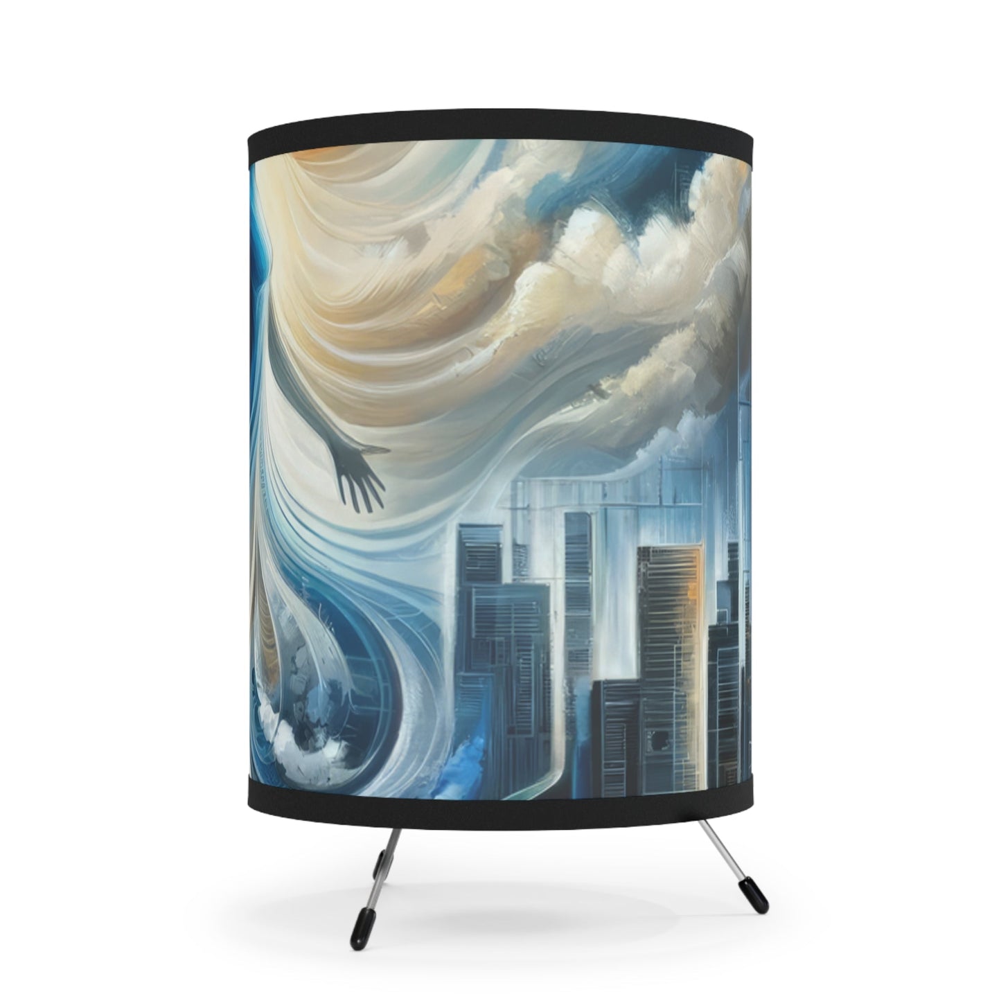 Transformative Tachism Emergence Tripod Lamp with High-Res Printed Shade, US\CA plug - ATUH.ART