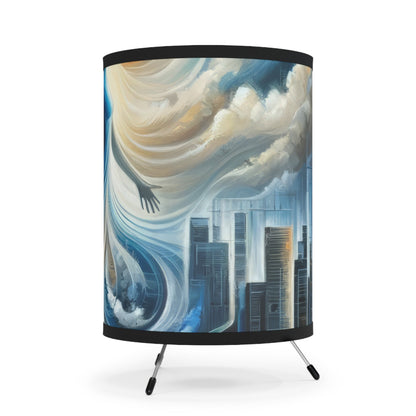 Transformative Tachism Emergence Tripod Lamp with High-Res Printed Shade, US\CA plug - ATUH.ART