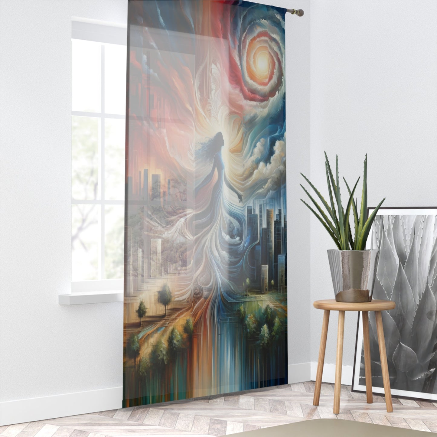 Transformative Tachism Emergence Window Curtain - ATUH.ART