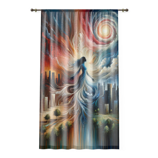 Transformative Tachism Emergence Window Curtain - ATUH.ART
