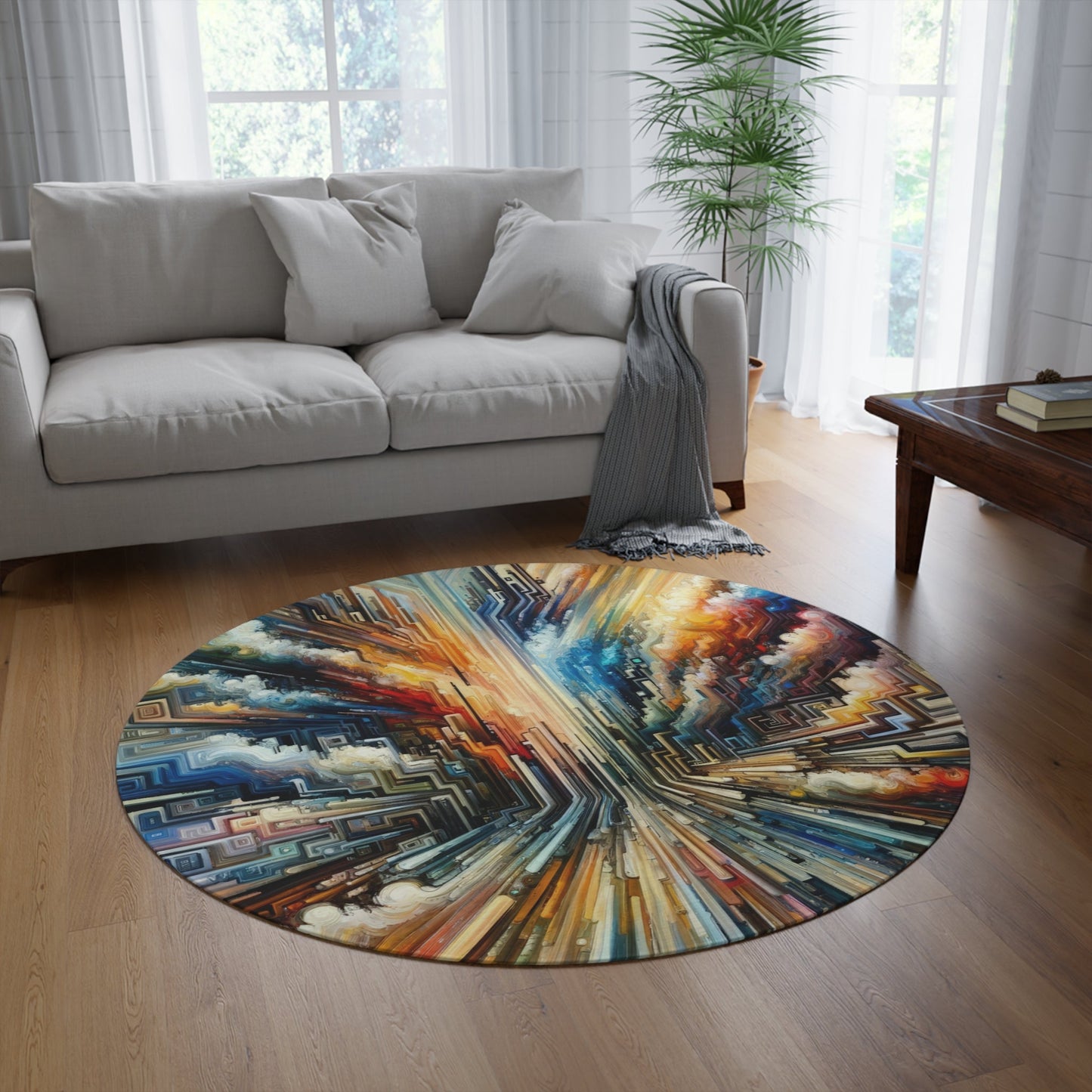 Transformative Tapestry Ascent Round Rug - ATUH.ART