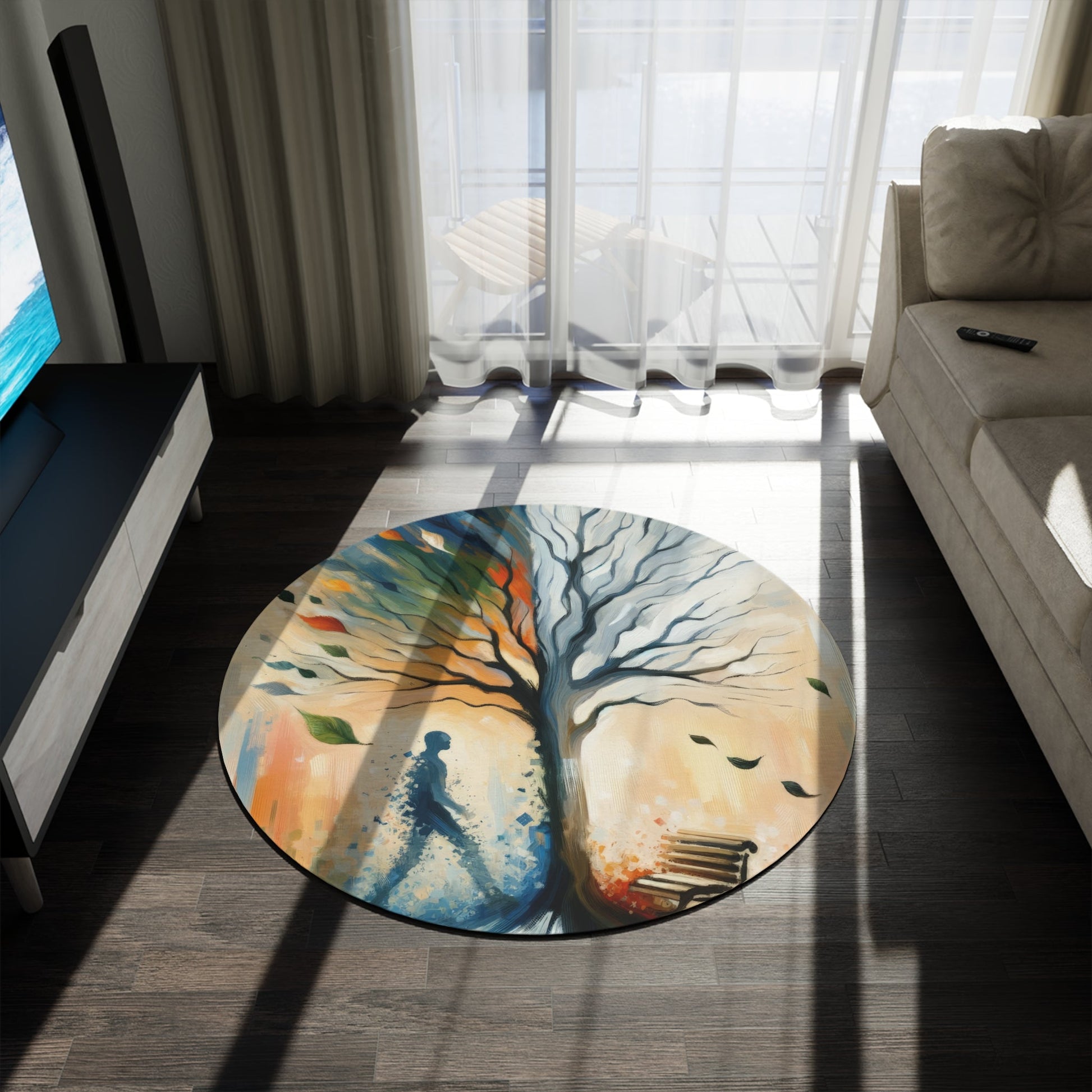 Transient Essence Anchored Round Rug - ATUH.ART