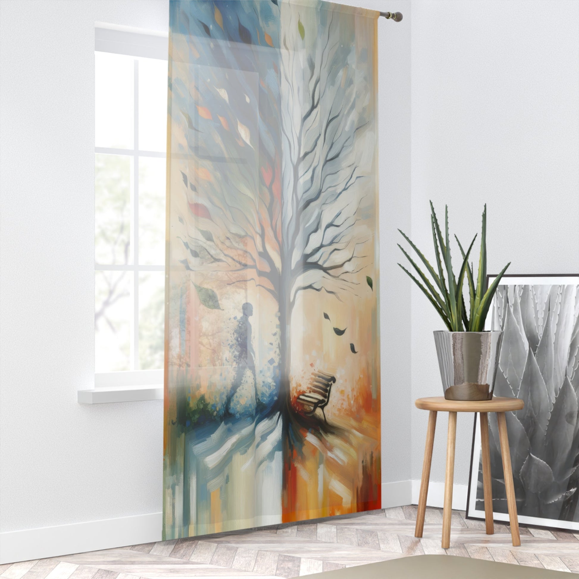 Transient Essence Anchored Window Curtain - ATUH.ART