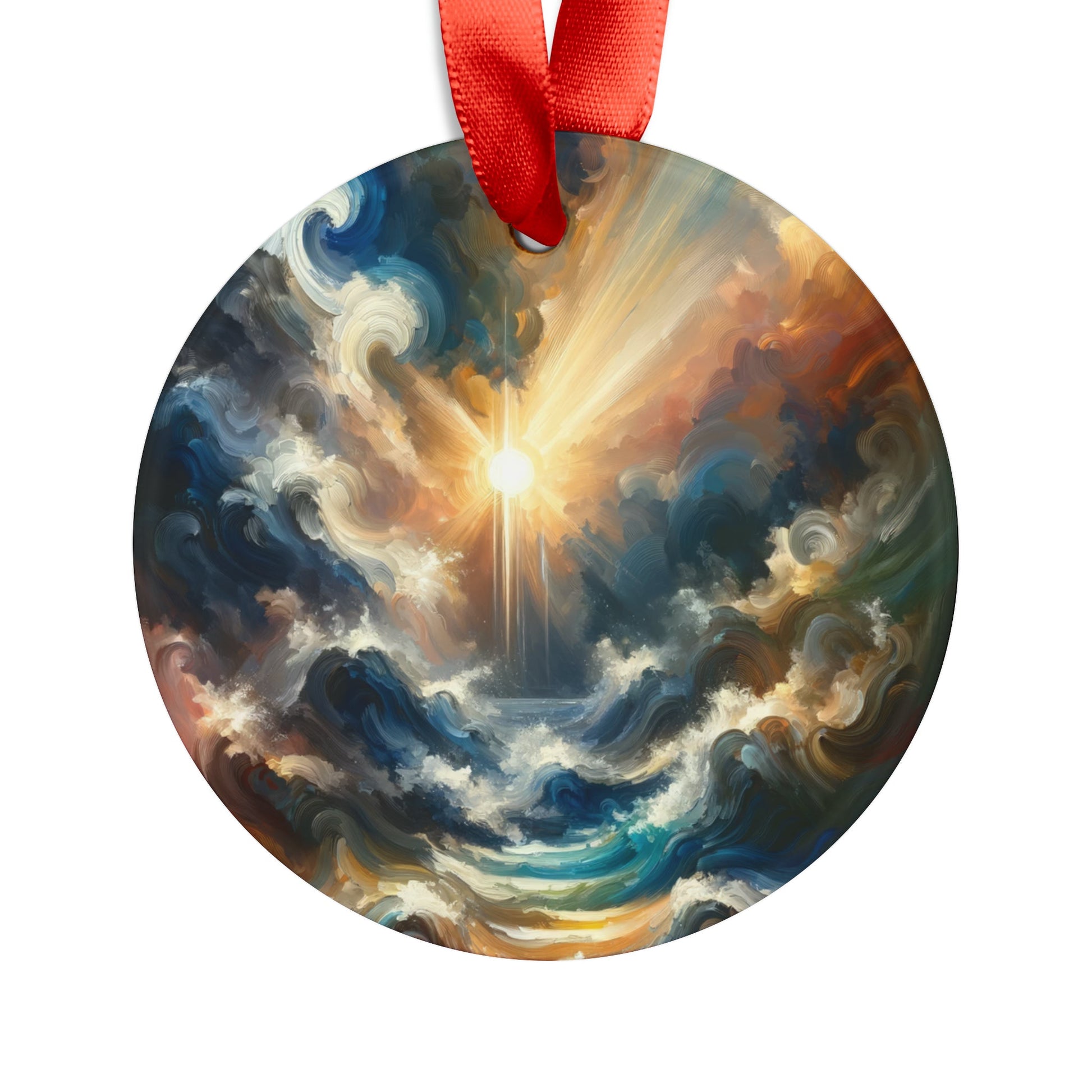 Tumultuous Sea Enlightenment Acrylic Ornament with Ribbon - ATUH.ART