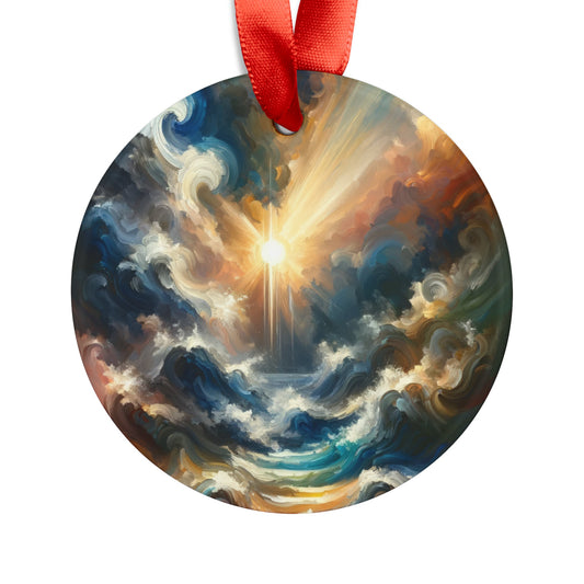 Tumultuous Sea Enlightenment Acrylic Ornament with Ribbon - ATUH.ART