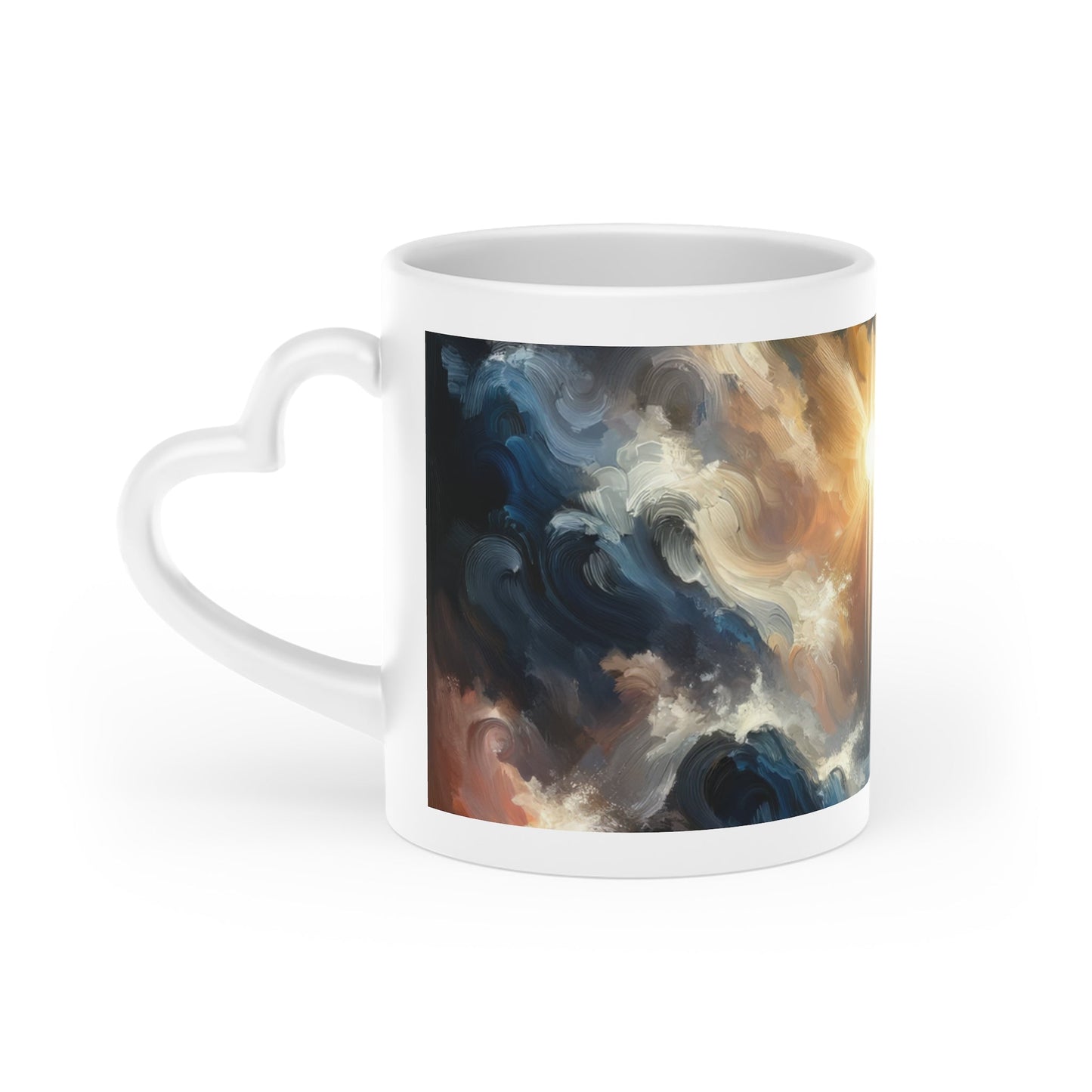 Tumultuous Sea Enlightenment Heart-Shaped Mug - ATUH.ART