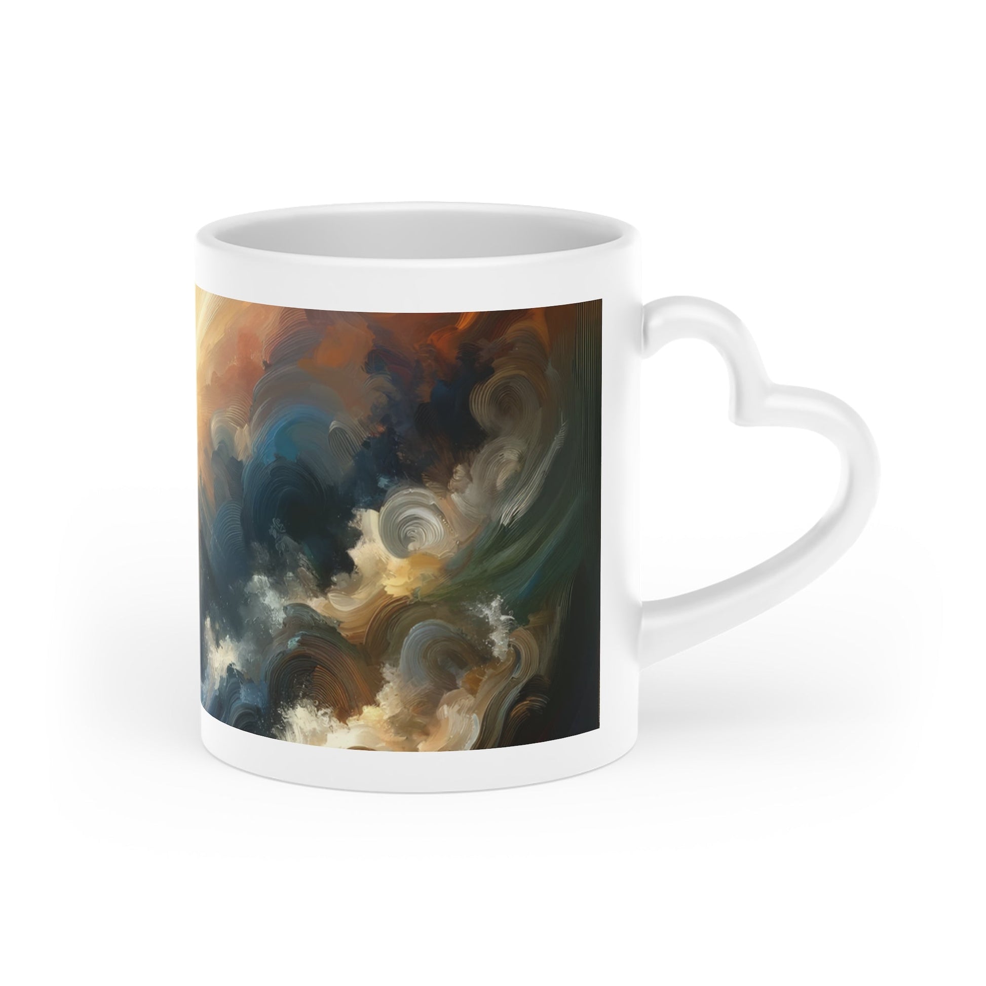 Tumultuous Sea Enlightenment Heart-Shaped Mug - ATUH.ART