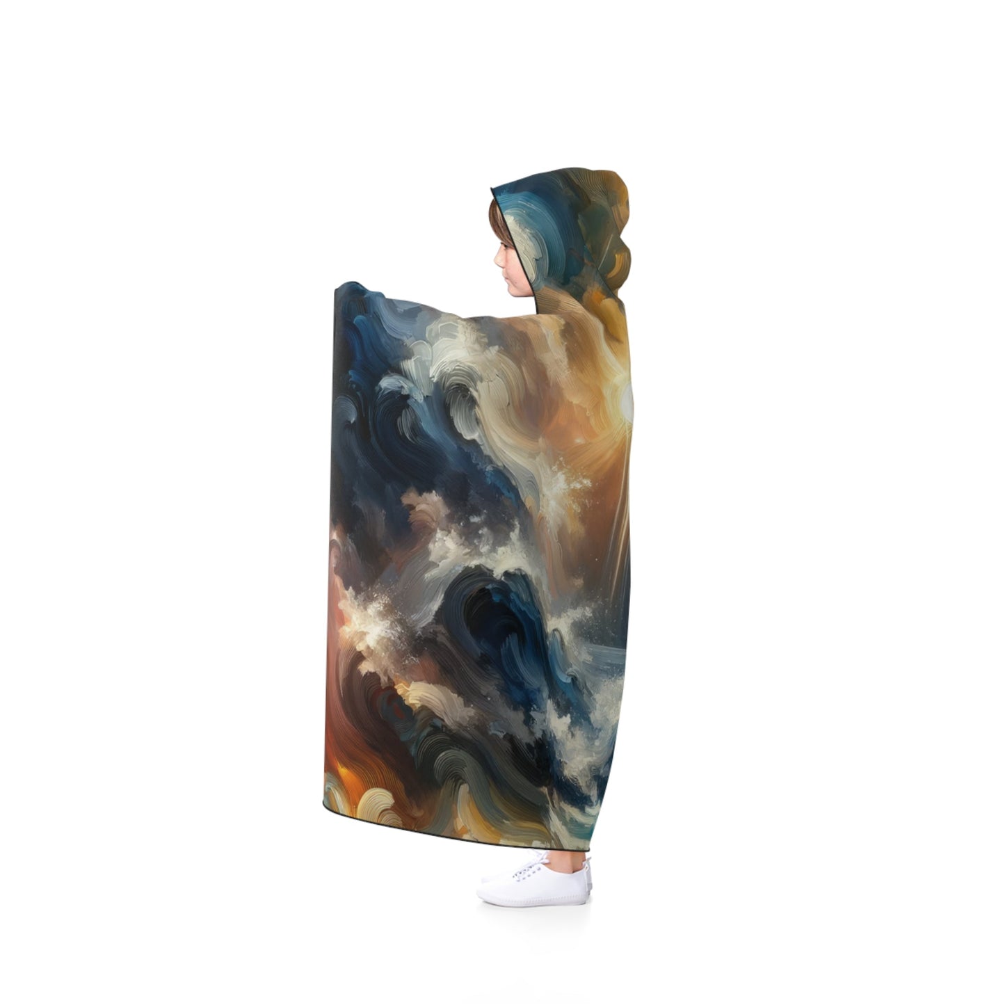 Tumultuous Sea Enlightenment Hooded Blanket - ATUH.ART
