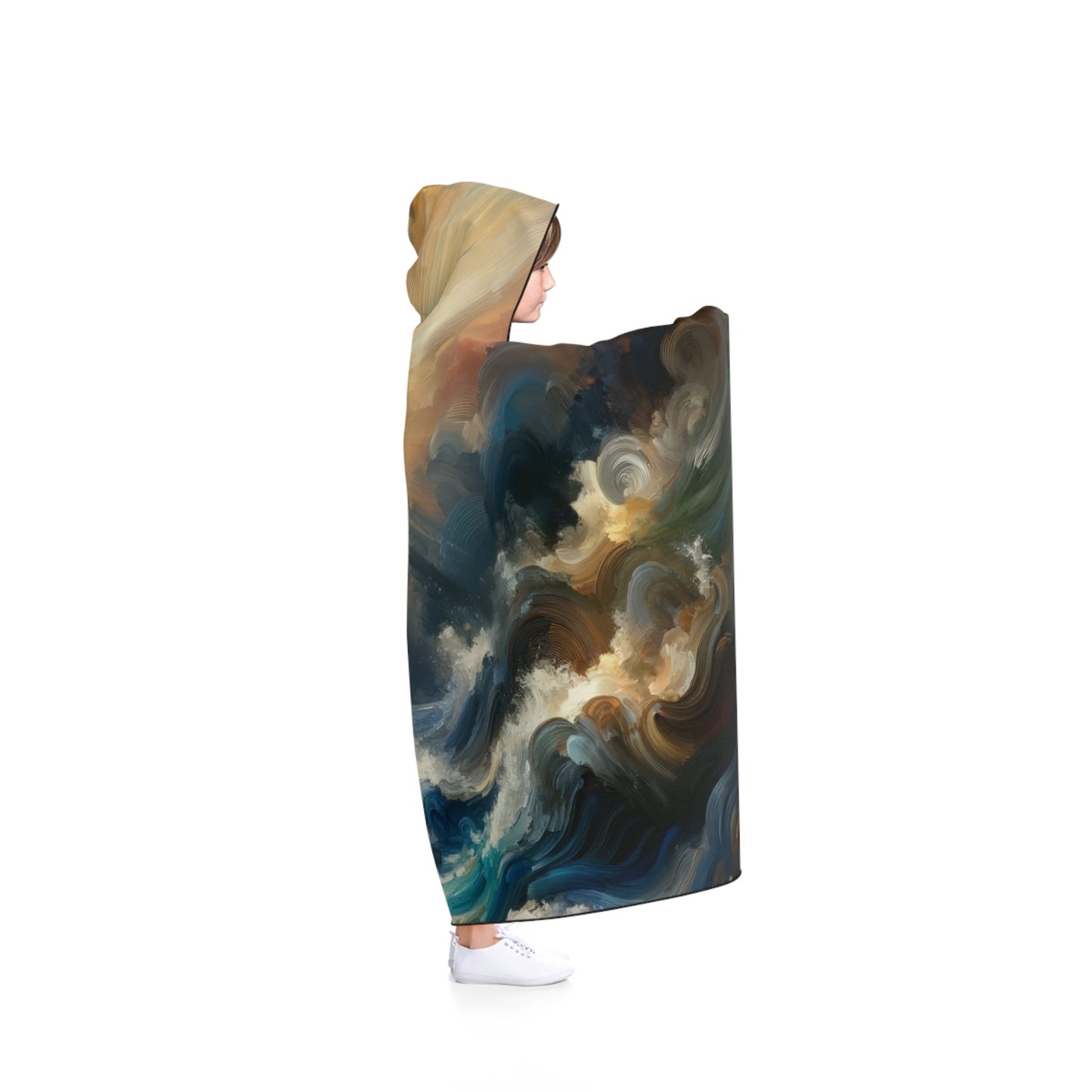 Tumultuous Sea Enlightenment Hooded Blanket - ATUH.ART