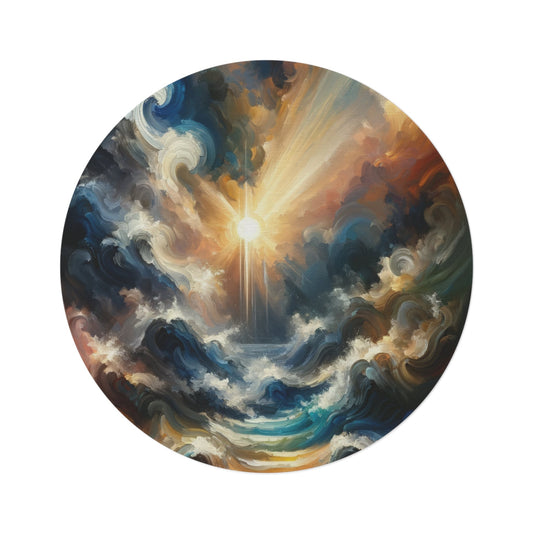 Tumultuous Sea Enlightenment Round Rug - ATUH.ART