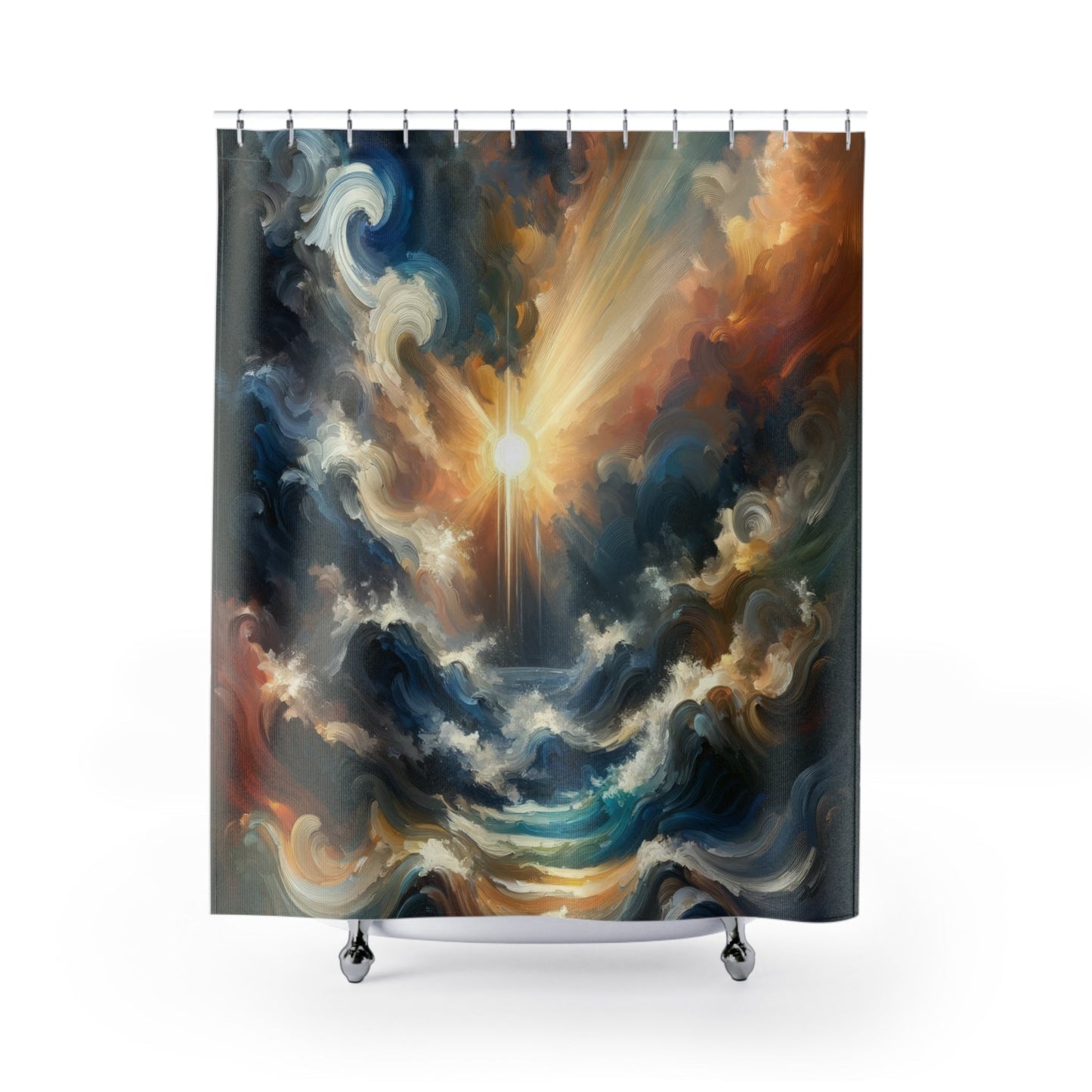 Tumultuous Sea Enlightenment Shower Curtains - ATUH.ART