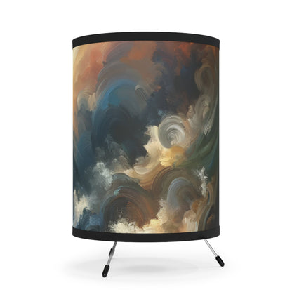 Tumultuous Sea Enlightenment Tripod Lamp with High-Res Printed Shade, US\CA plug - ATUH.ART