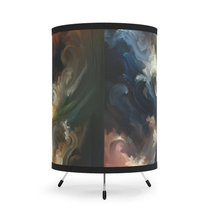 Tumultuous Sea Enlightenment Tripod Lamp with High-Res Printed Shade, US\CA plug - ATUH.ART