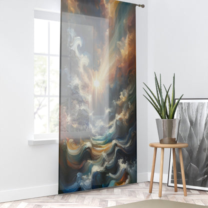 Tumultuous Sea Enlightenment Window Curtain - ATUH.ART