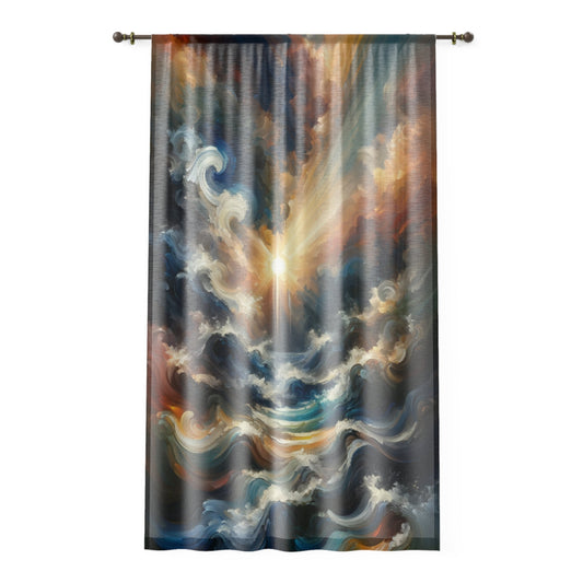 Tumultuous Sea Enlightenment Window Curtain - ATUH.ART