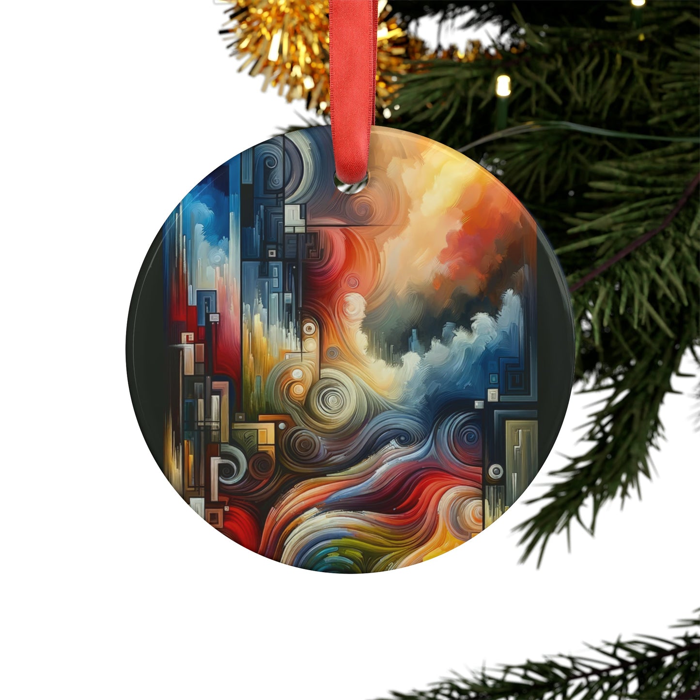 Tuning Essence Abstract Acrylic Ornament with Ribbon - ATUH.ART