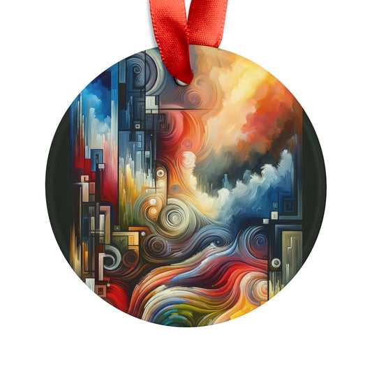 Tuning Essence Abstract Acrylic Ornament with Ribbon - ATUH.ART