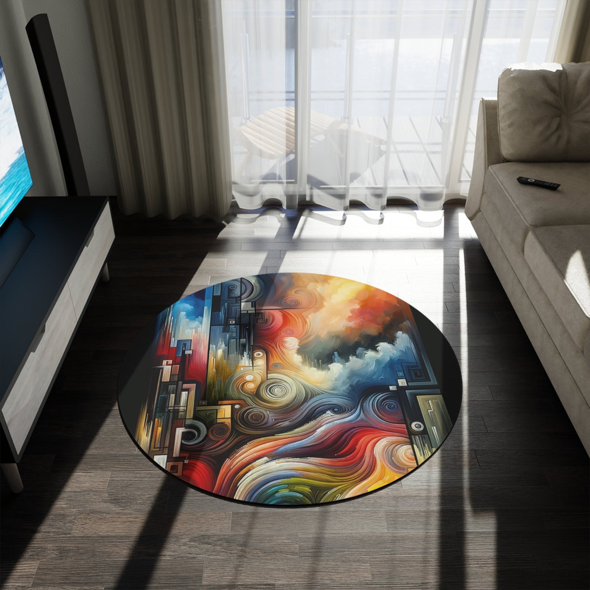 Tuning Essence Abstract Round Rug - ATUH.ART