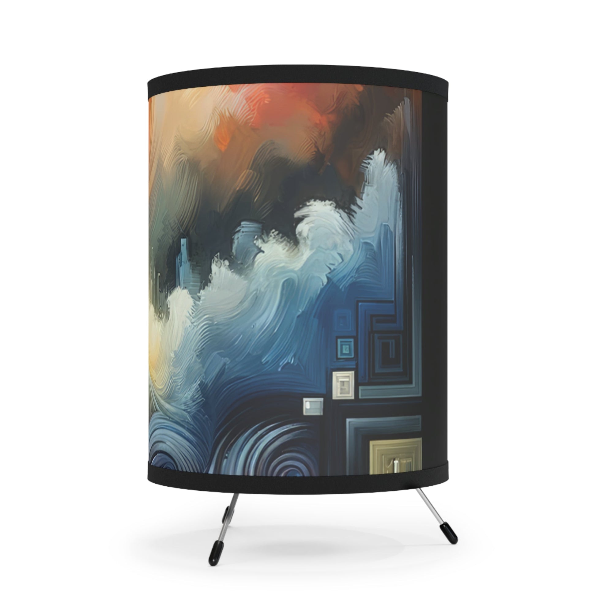 Tuning Essence Abstract Tripod Lamp with High-Res Printed Shade, US\CA plug - ATUH.ART