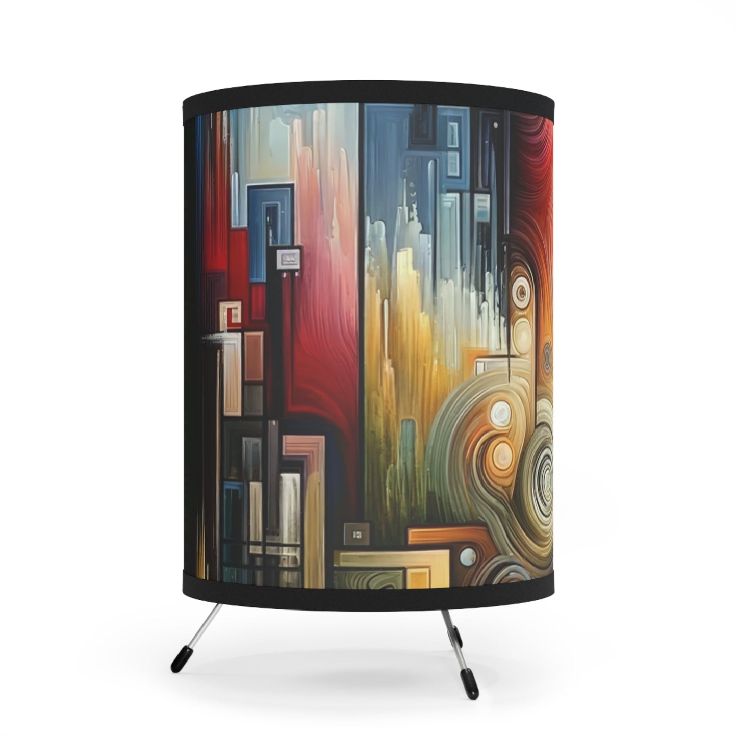 Tuning Essence Abstract Tripod Lamp with High-Res Printed Shade, US\CA plug - ATUH.ART