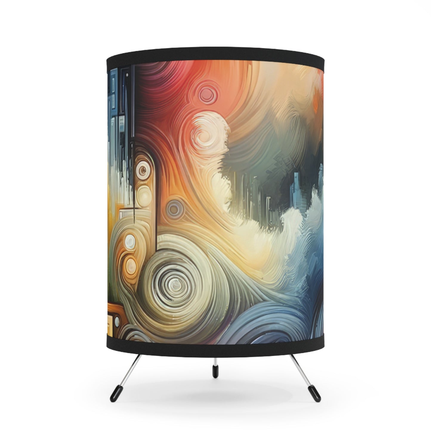 Tuning Essence Abstract Tripod Lamp with High-Res Printed Shade, US\CA plug - ATUH.ART