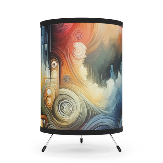 Tuning Essence Abstract Tripod Lamp with High-Res Printed Shade, US\CA plug - ATUH.ART