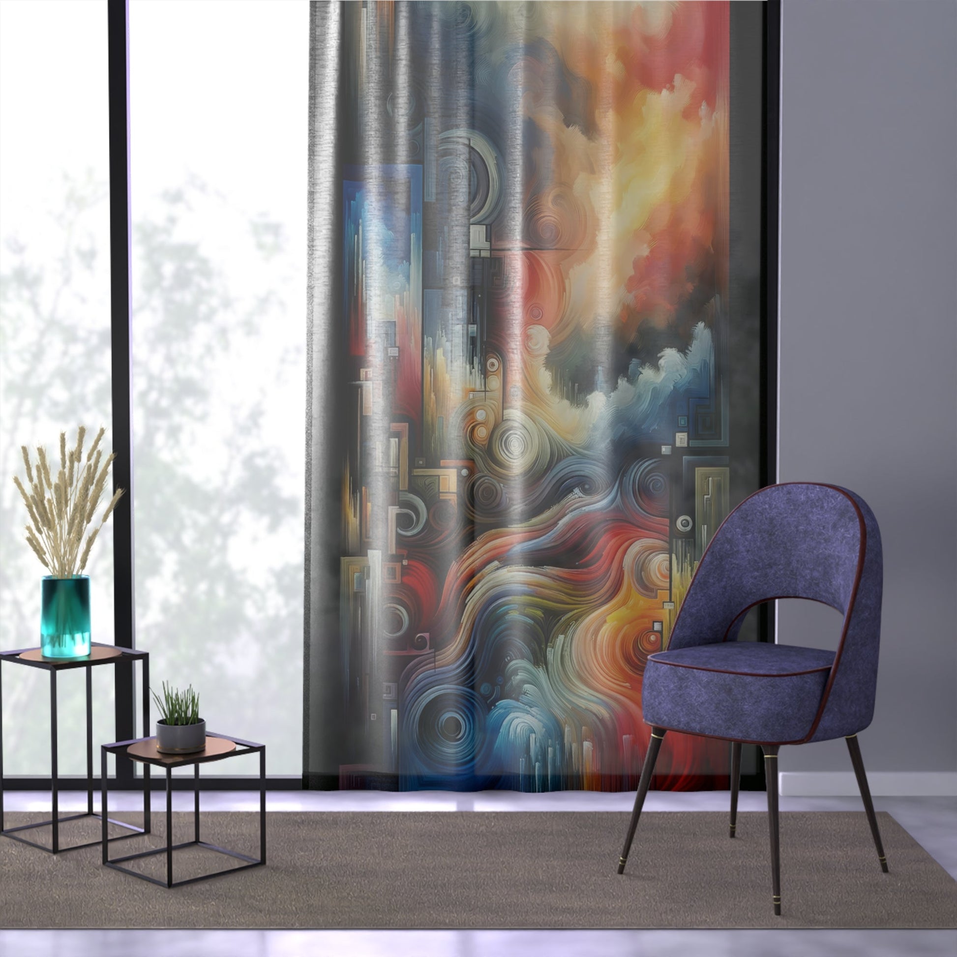 Tuning Essence Abstract Window Curtain - ATUH.ART