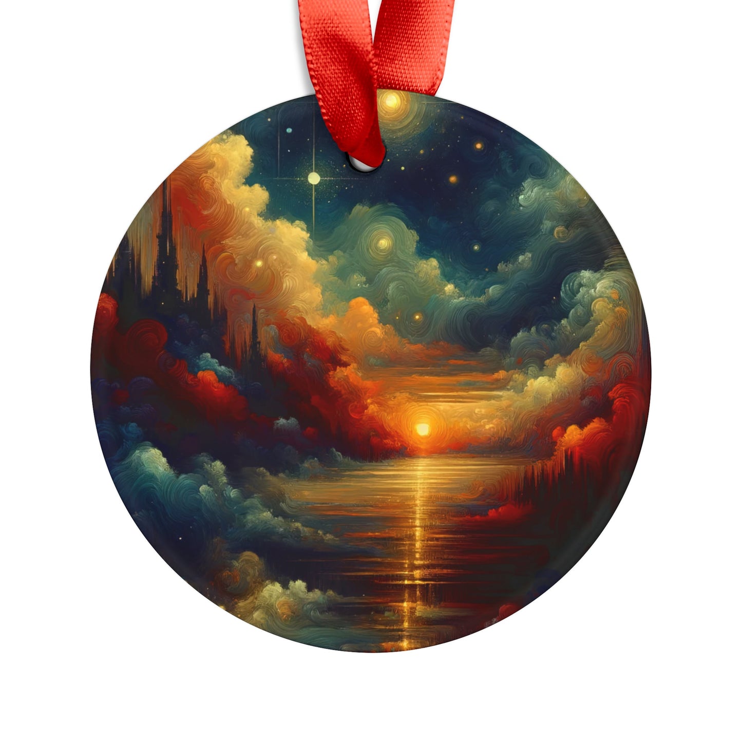 Twilight Velvet Transition Acrylic Ornament with Ribbon - ATUH.ART